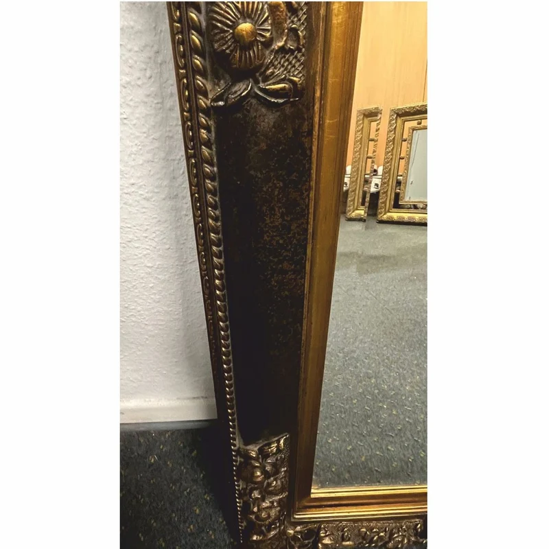 Casa Padrino Barock Spiegel Schwarz / Antik Gold H. 94 cm - Barockstil Möbel