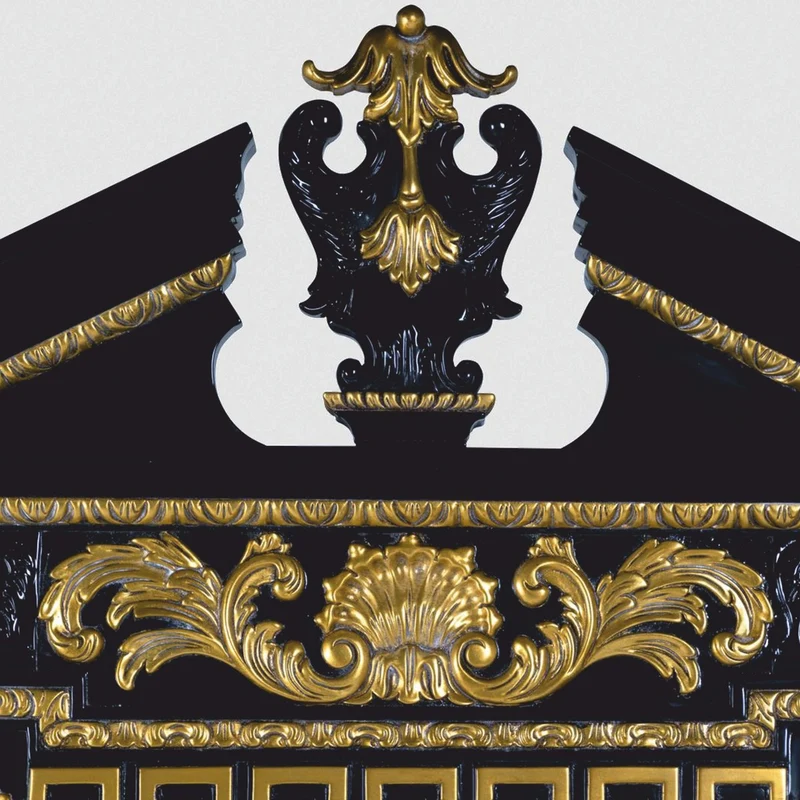 Casa Padrino Luxus Barock Spiegel Schwarz / Gold H. 189 cm - Barockstil Möbel