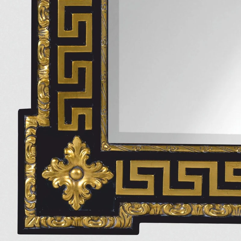 Casa Padrino Luxus Barock Spiegel Schwarz / Gold H. 189 cm - Barockstil Möbel