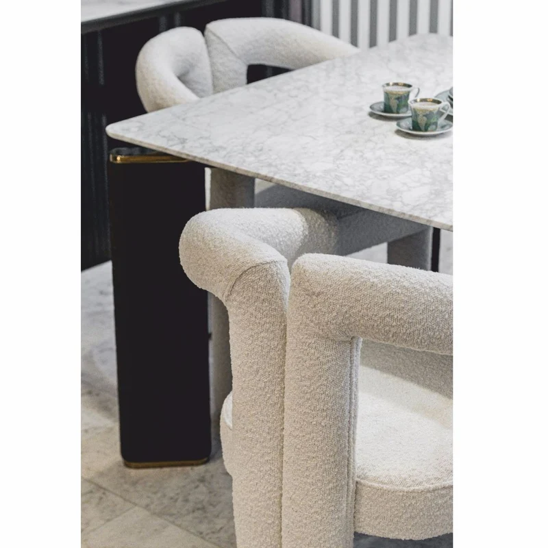Casa Padrino Luxus Esszimmer Stuhl mit Armlehnen Weiß 60 x 65 x H. 80 cm