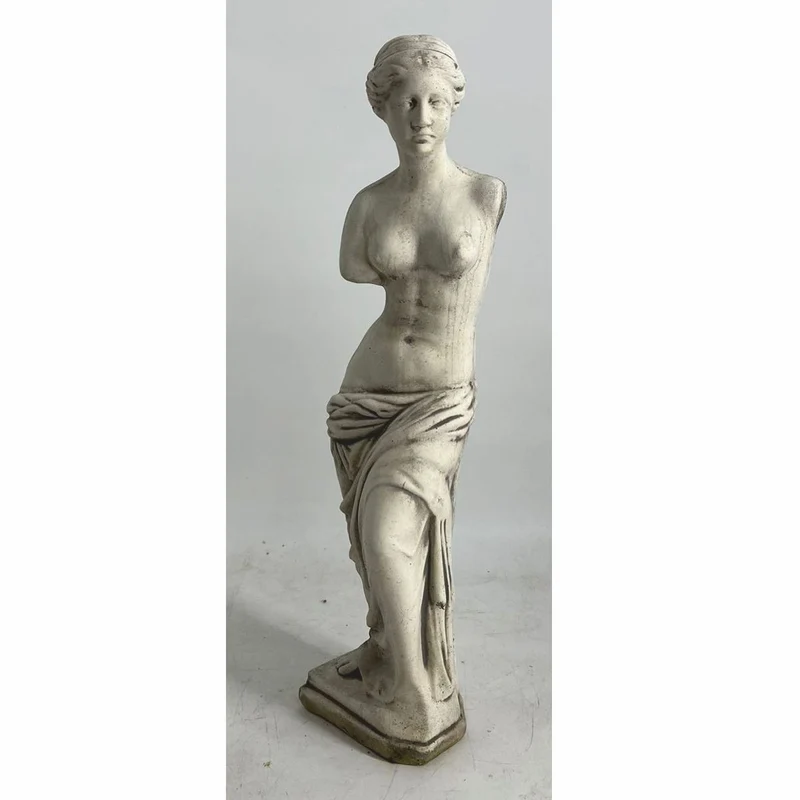 Casa Padrino Jugendstil Garten Deko Beton Skulptur Frau Grau H. 73 cm