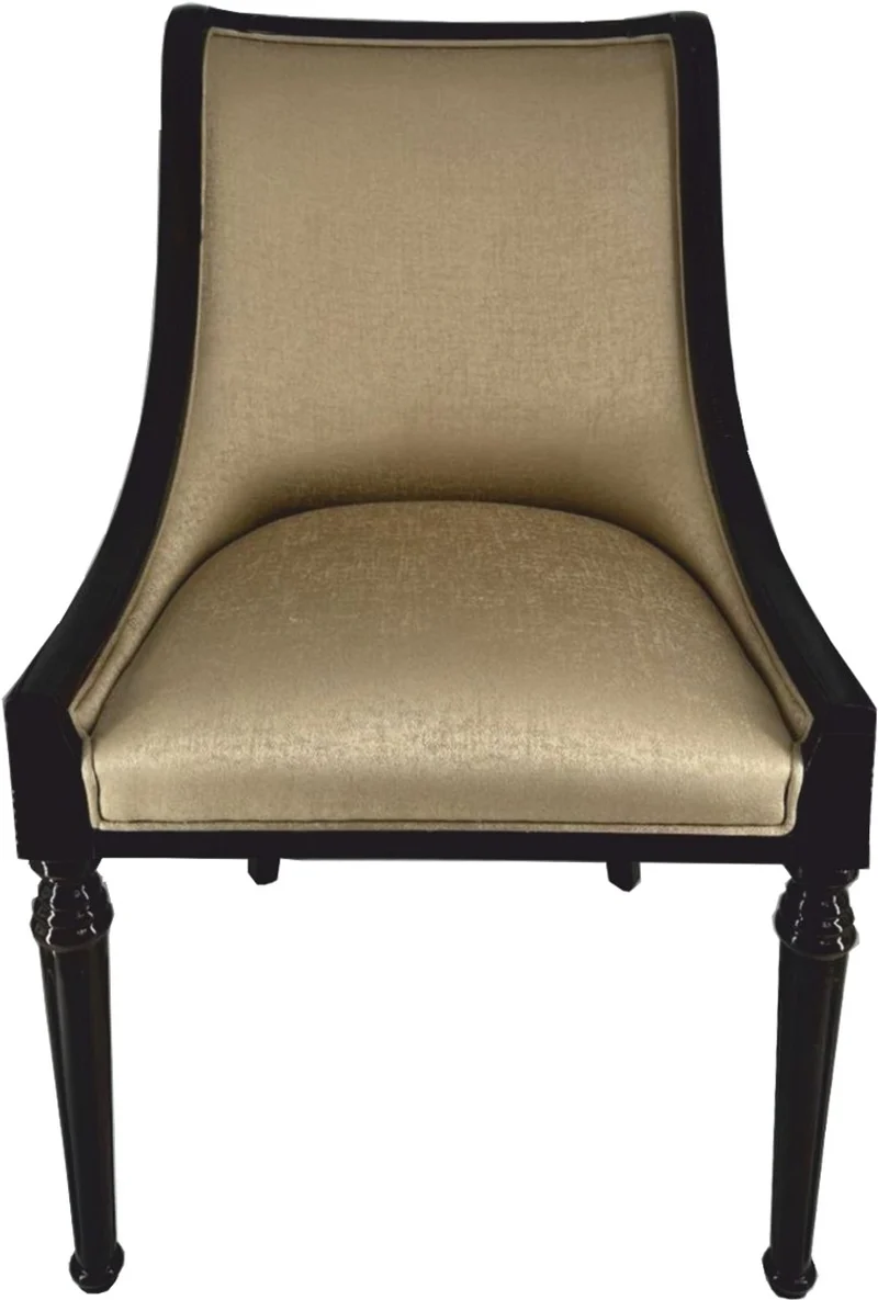 Casa Padrino Luxus Art Deco Esszimmer Stuhl Gold / Schwarz H. 110 cm - Barock Möbel