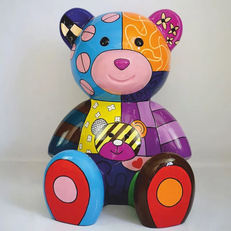 Casa Padrino XXL Deko Figur Teddybär Bunt H. 120 cm
