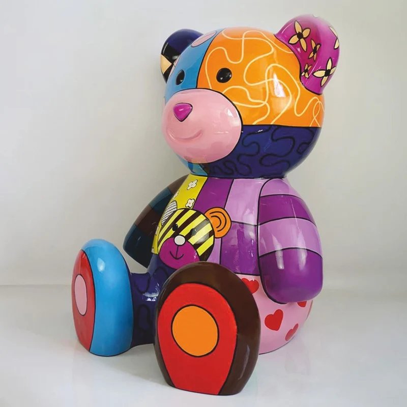 Casa Padrino XXL Deko Figur Teddybär Bunt H. 120 cm