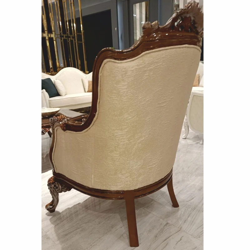 Casa Padrino Luxus Barock Wohnzimmer Sessel Gold / Dunkelbraun / Grau / Bronze H. 121 cm - Barock Möbel
