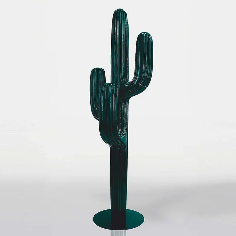 Casa Padrino XXL Deko Kaktus Grün Metallic H. 195 cm - Garten Dekoration