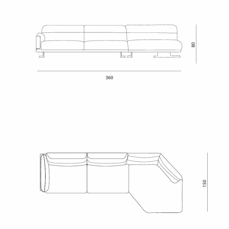 Casa Padrino Luxus Ecksofa Grau / Messing 360 cm - Wohnzimmer & Hotel Sofa