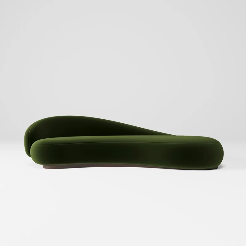 Casa Padrino Luxus Samt Sofa Linke Seite Grün / Dunkelbraun 280 cm - Wohnzimmer & Hotel Möbel
