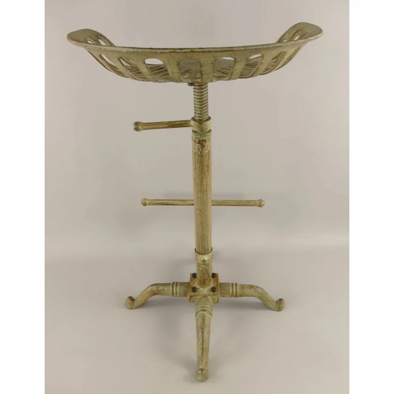 Casa Padrino Industrie Stil Gusseisen Barhocker Rustikal Grün H. 75 cm