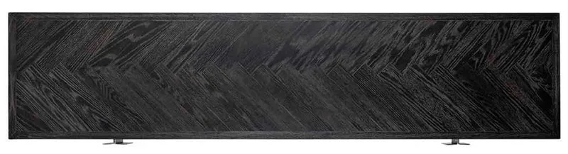Casa Padrino Luxus TV Schrank Schwarz / Silber 185 x 42,5 x H. 60 cm - Massivholz Sideboard mit 4 Türen - Wohnzimmer Möbel - Hotel Möbel - Luxus Kollektion