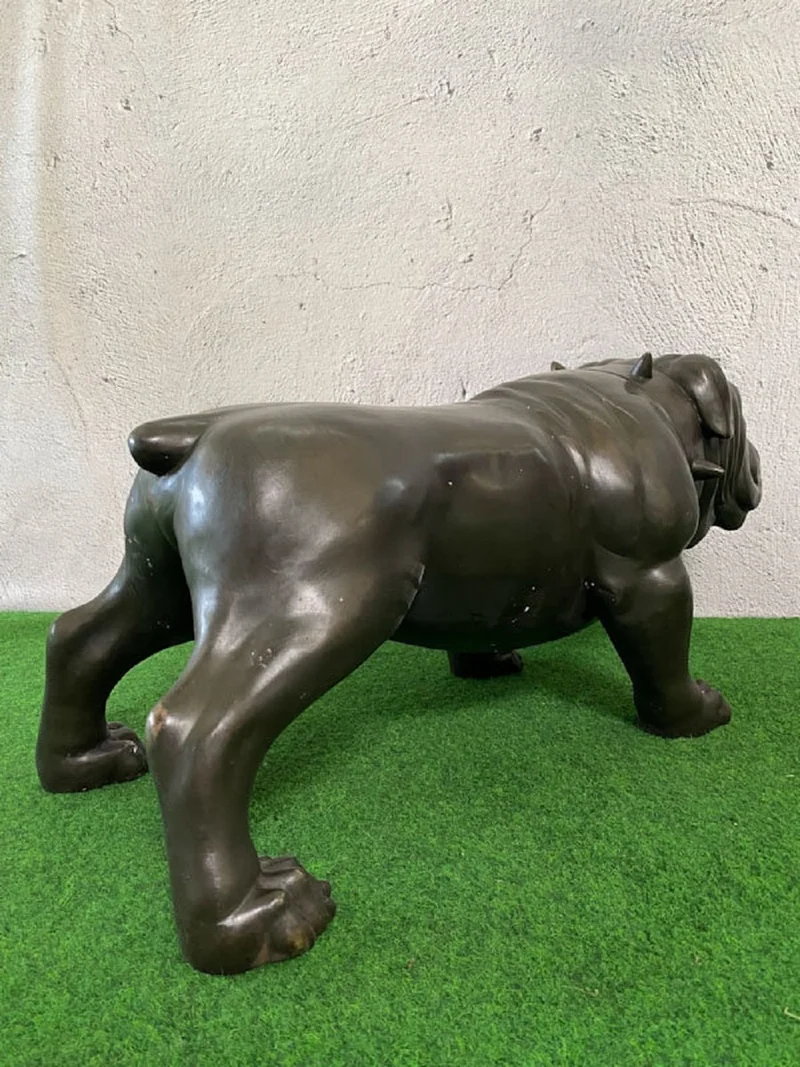 Casa Padrino Luxus Bronze Deko Skulptur Hund Bulldogge 81 x 43 x H. 38 cm - Bronze Dekofigur - Luxus Deko Accessoires