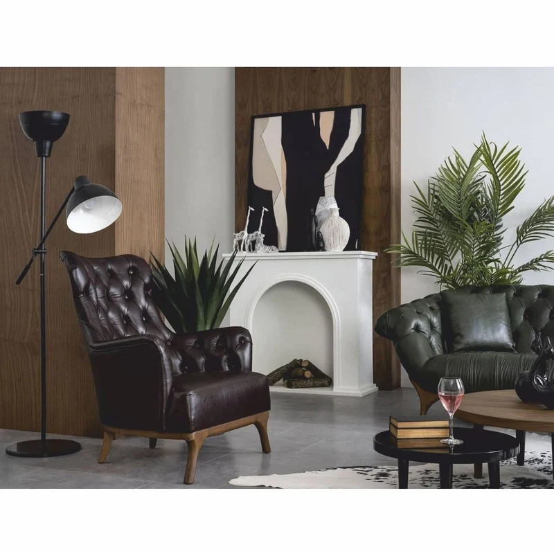 Casa Padrino Luxus Chesterfield Echtleder Sessel Dunkelbraun / Braun - Echtleder Möbel