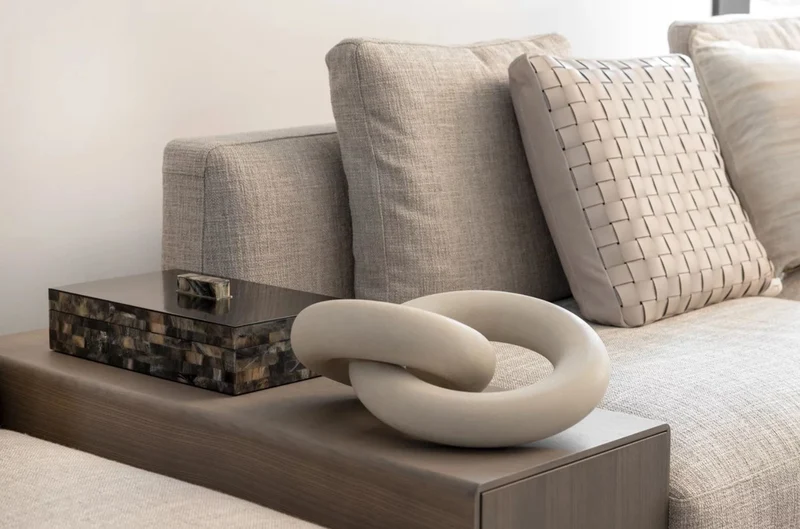 Casa Padrino Luxus Sandstein Deko Objekt Ringe Creme-Beige - Wohnzimmer Dekoration