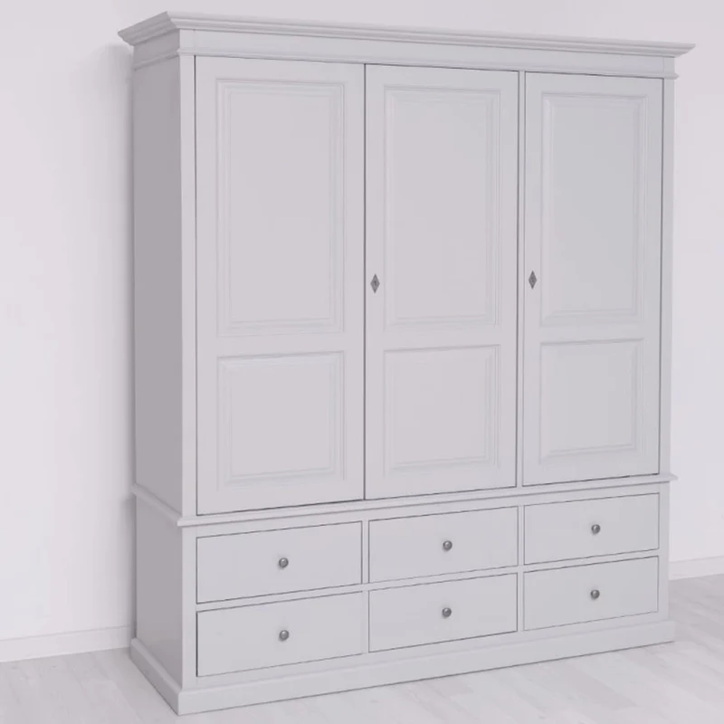 Casa Padrino Landhausstil Schlafzimmer Schrank Hellgrau 174 cm - Schlafzimmer Möbel