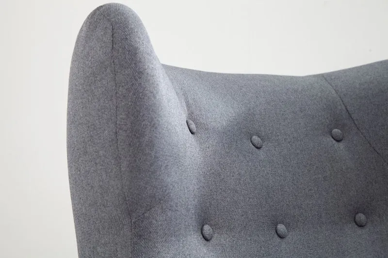 Chesterfield Ohrensessel Grau / Silber / Schwarz von Casa Padrino