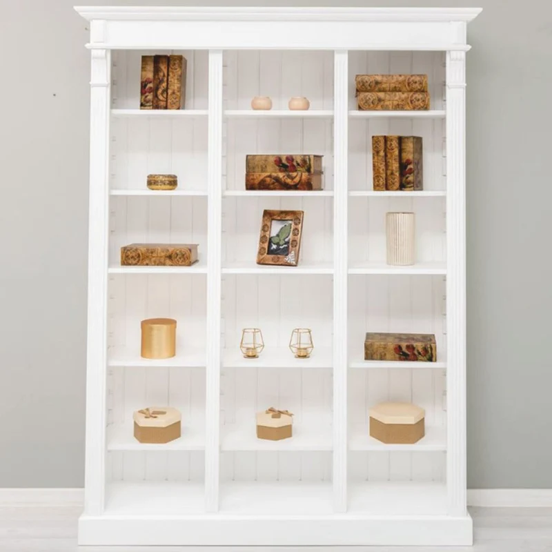 Casa Padrino Landhausstil Bücherschrank Weiß 150 x 39 x H. 197 cm - Landhausstil Möbel