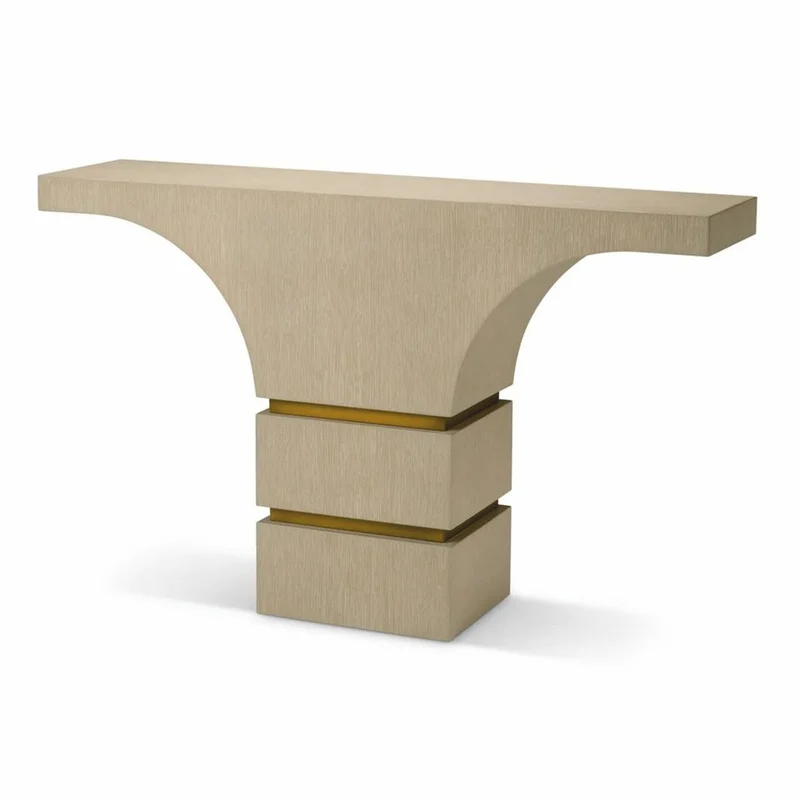 Casa Padrino Luxus Konsole Beige / Messing 130 cm - Luxus Hotel Möbel