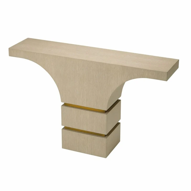 Casa Padrino Luxus Konsole Beige / Messing 130 cm - Luxus Hotel Möbel