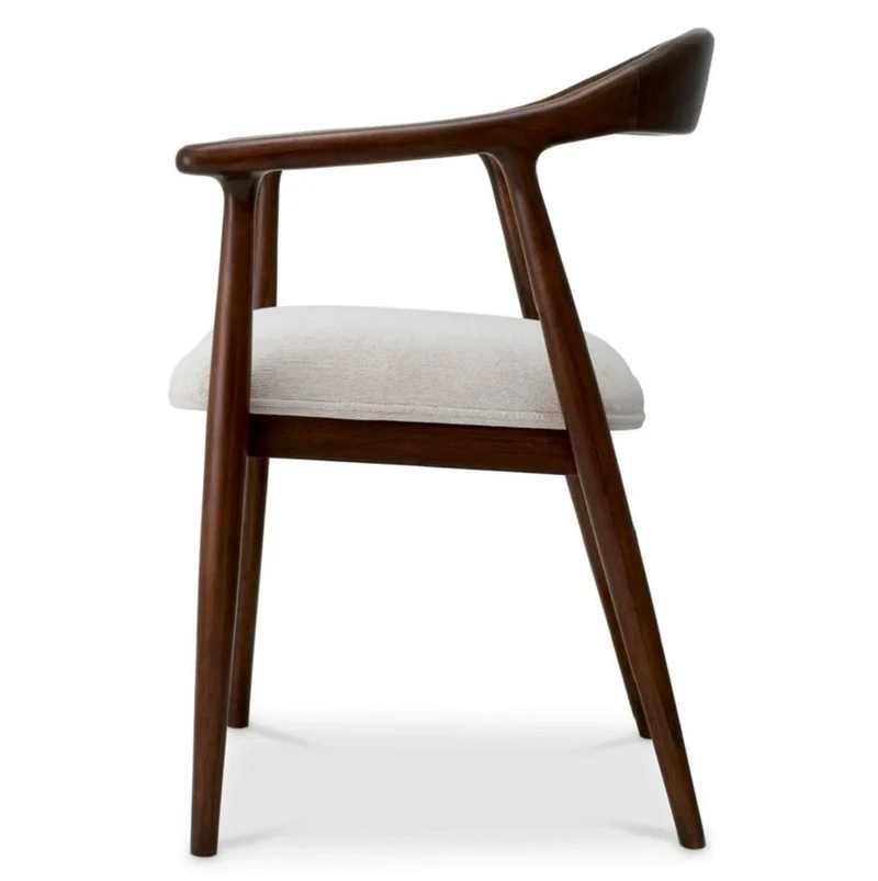 Casa Padrino Luxus Esszimmer Stuhl mit Armlehnen Braun / Creme - Restaurant Möbel