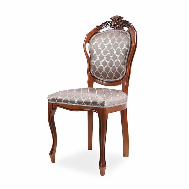 Casa Padrino Luxus Barock Esszimmer Stuhl 8er Set mit Muster Grau / Braun H. 102 cm