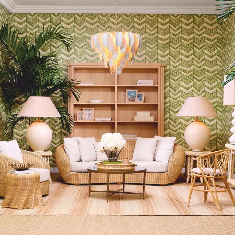 Casa Padrino Luxus Rattan Beistelltisch Naturfarben 60 x 52 x H. 58 cm - Luxus Möbel