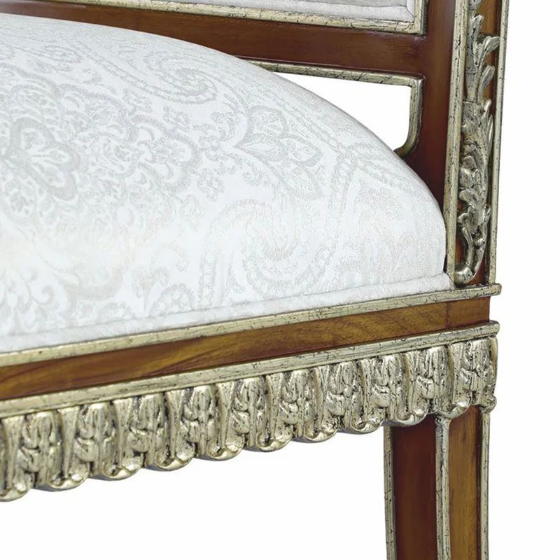 Casa Padrino Luxus Barock Mahagoni Esszimmer Stuhl Weiß / Braun / Gold H. 102 cm - Barock Möbel