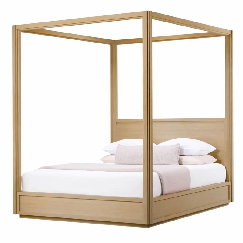 Casa Padrino Luxus Himmelbett Naturfarben 228,5 cm - Schlafzimmer & Hotel Möbel