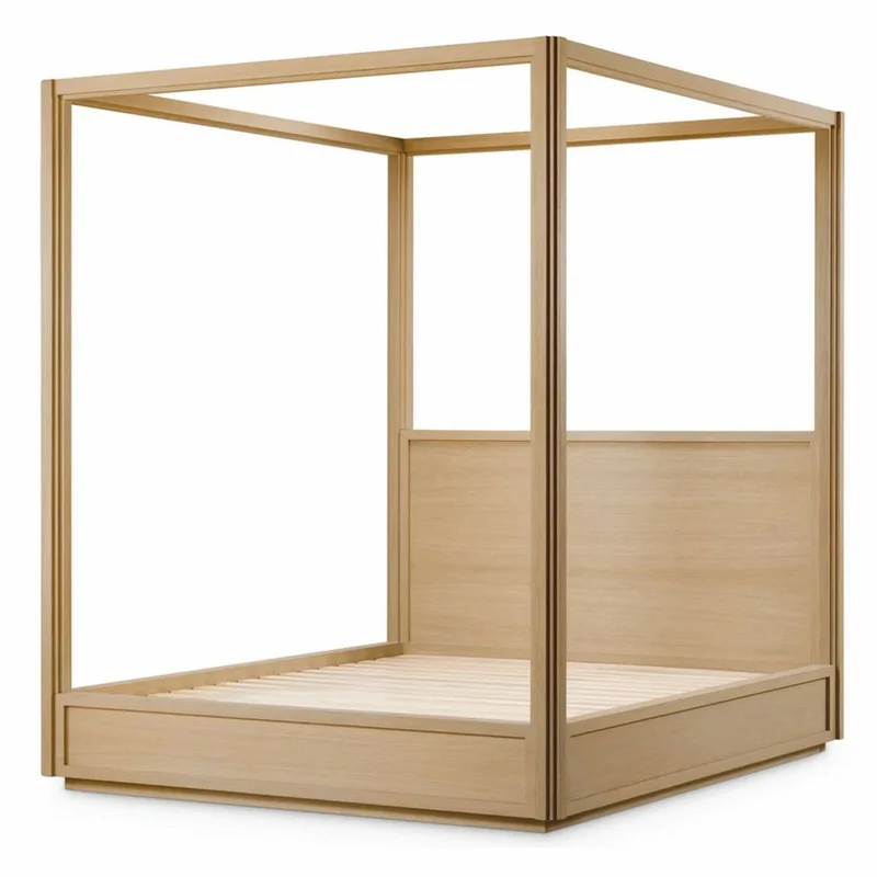 Casa Padrino Luxus Himmelbett Naturfarben 228,5 cm - Schlafzimmer & Hotel Möbel