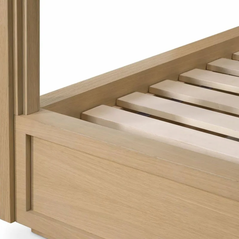 Casa Padrino Luxus Himmelbett Naturfarben 228,5 cm - Schlafzimmer & Hotel Möbel