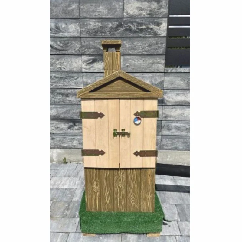 Casa Padrino Luxus Beton Räucherkamin in Holzoptik Braun / Naturfarben H. 132 cm