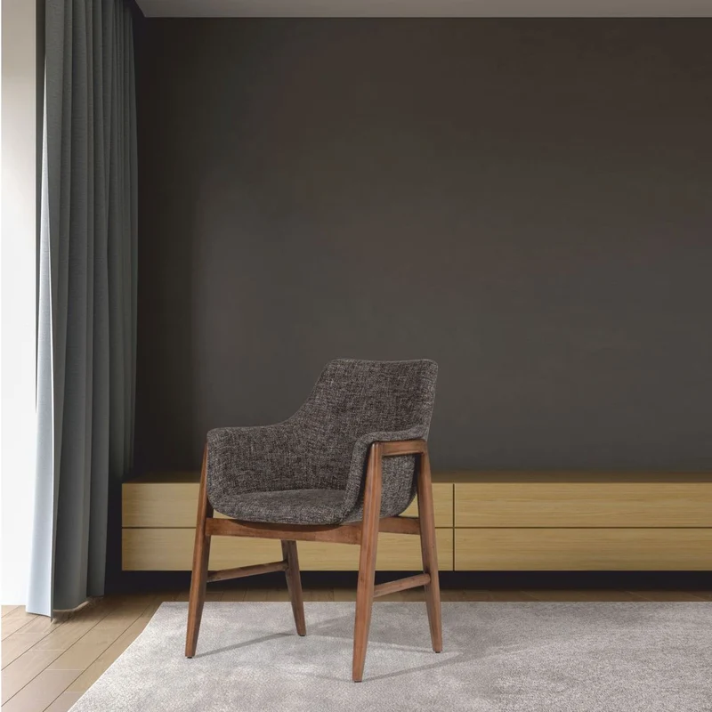 Casa Padrino Luxus Esszimmer Stuhl 6er Set mit Armlehnen Schwarz / Braun H. 86 cm