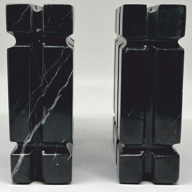Casa Padrino Luxus Marmor Deko Buchstützen Set Schwarz - Deko Accessoires
