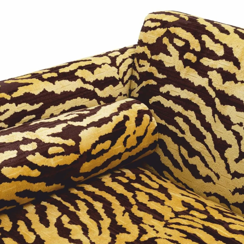 Casa Padrino Luxus Sofa mit Tiger Muster Gelb / Braun / Schwarz 239 cm - Wohzimmer & Hotel Möbel