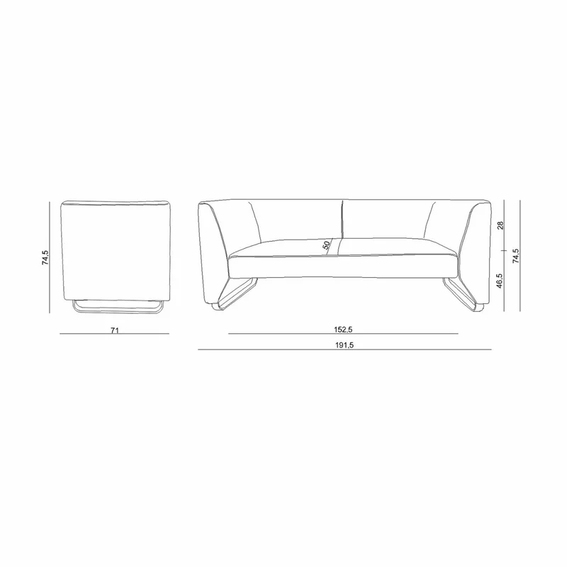 Casa Padrino Luxus Kunstleder Sofa Grau / Silber 191,5 cm - Luxus Interior