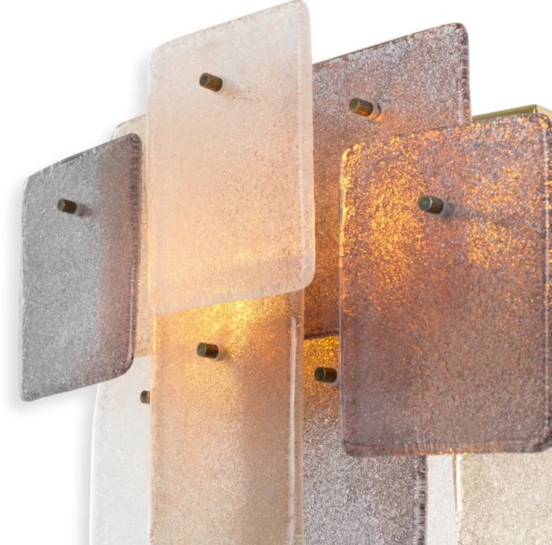 Casa Padrino Luxus Wandleuchte Vintage Messing Finish / handgemachtes Glas B. 47,5 cm x T. 18 cm x H. 30 cm - Luxus Leuchten