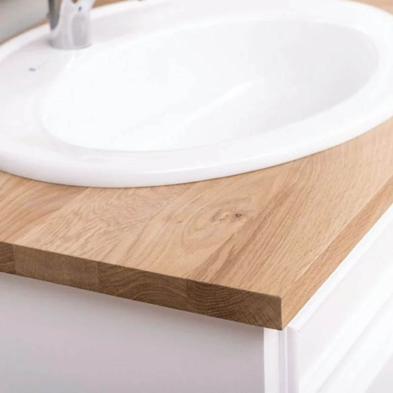 Casa Padrino Landhausstil Doppel Waschbeckenschrank Weiß / Naturfarben 150 cm