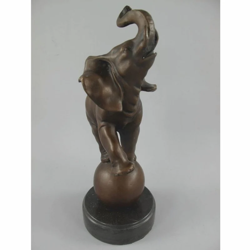 Casa Padrino Bronze Deko Skulptur Elefant Bronze / Schwarz H. 33 cm - Deko Figur