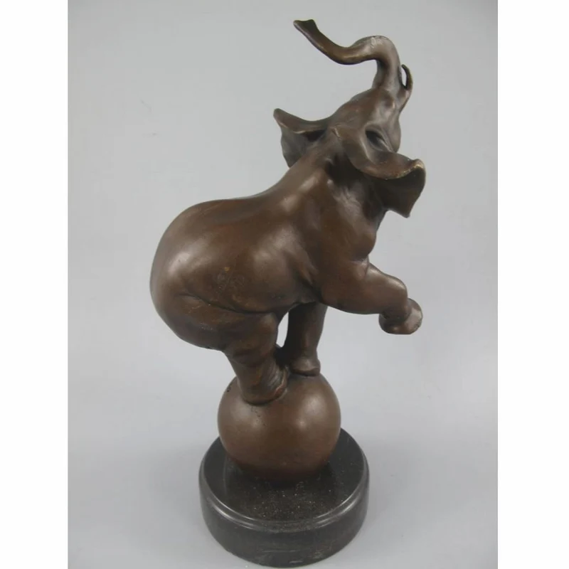 Casa Padrino Bronze Deko Skulptur Elefant Bronze / Schwarz H. 33 cm - Deko Figur