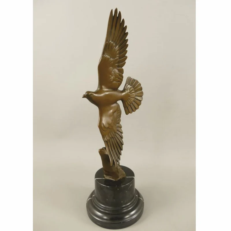 Casa Padrino Luxus Bronze Deko Skulptur Taube Bronze / Schwarz H. 39 cm