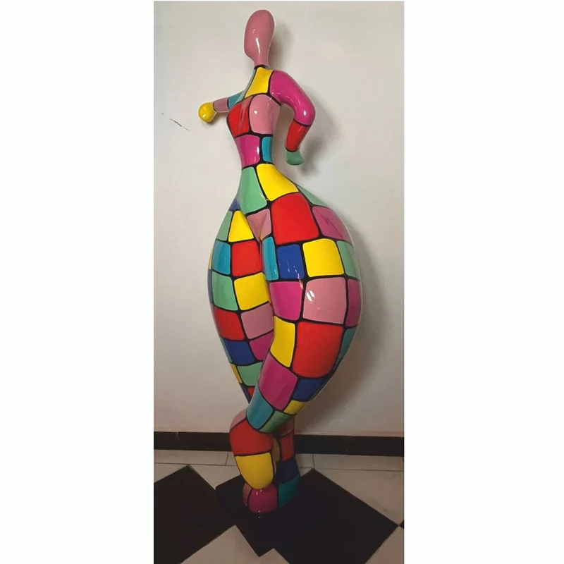 Casa Padrino Deko Skulptur Frau beim Sport Bunt H. 132 cm - Garten Figur