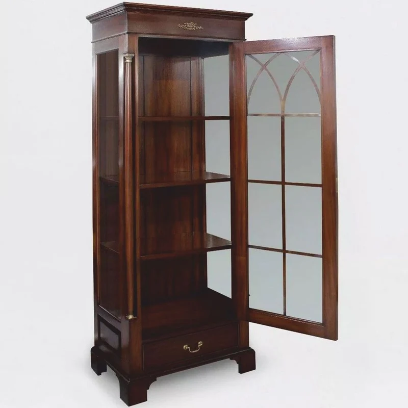 Casa Padrino Luxus Barock Vitrine Dunkelbraun H. 189 cm - Barock Möbel