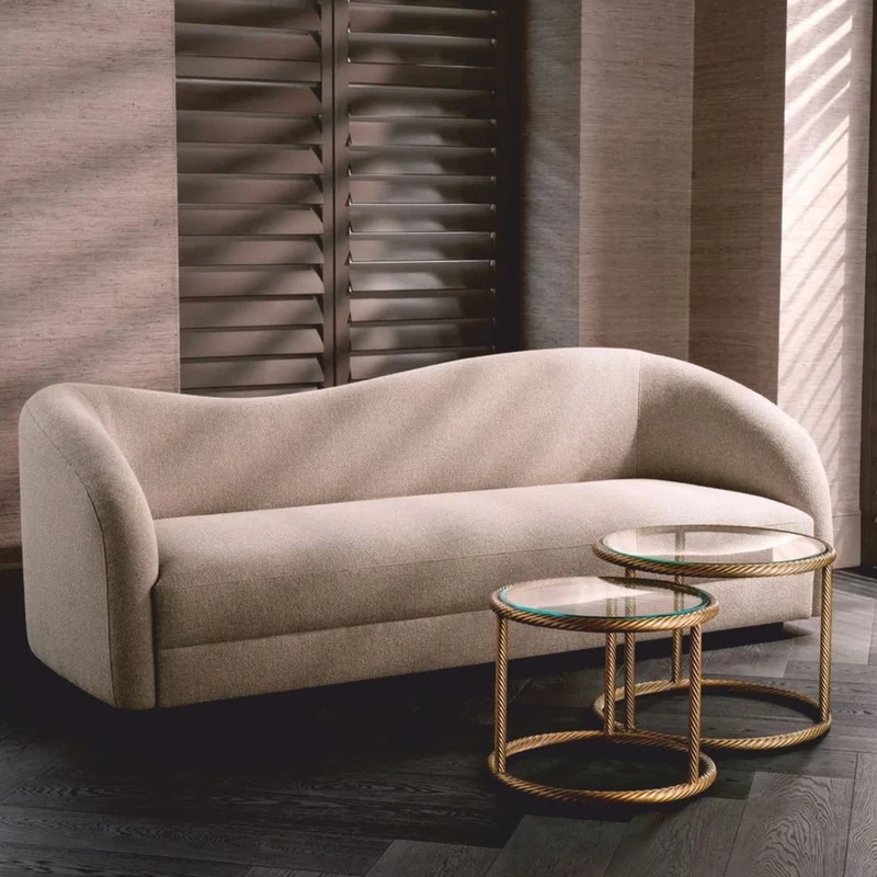 Casa Padrino Luxus Sofa Greige / Schwarz 230 cm - Wohnzimmer & Hotel Möbel