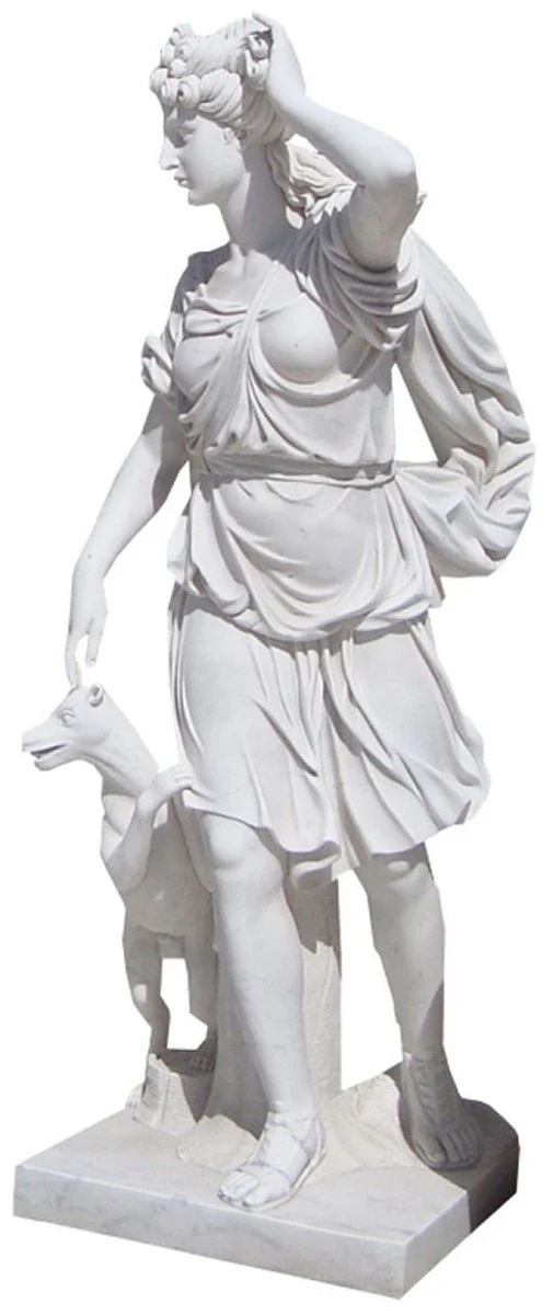 Casa Padrino Antik Stil Marmor Garten Deko Skulptur Römerin Grau H. 160 cm