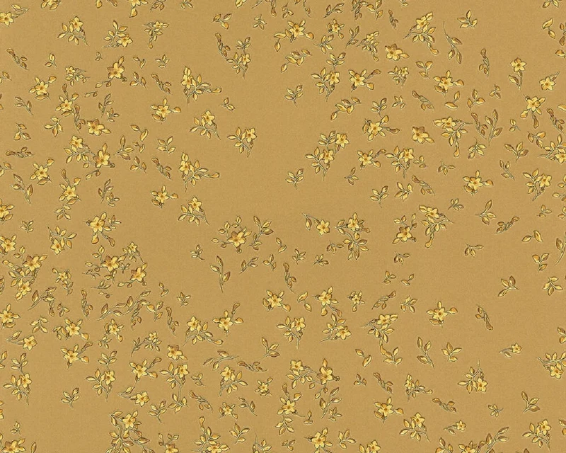 Versace Designer Tapete Barock Blumen 935853 Gold - Satintapete mit elegantem Muster - Hochwertige Qualität