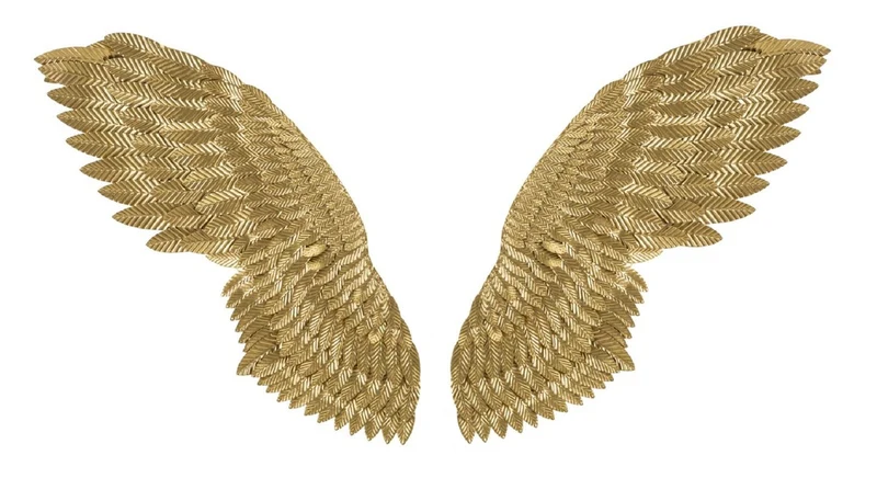 Casa Padrino Luxus Metall Wanddeko Flügel Set Gold 146 cm - Deko Accessoires