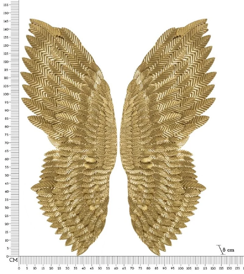 Casa Padrino Luxus Metall Wanddeko Flügel Set Gold 146 cm - Deko Accessoires