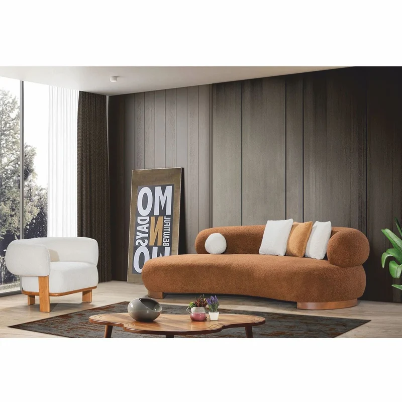 Casa Padrino Luxus Wohnzimmer & Hotel Sessel Weiß / Braun 100 x 80 x H. 70 cm - Luxus Möbel