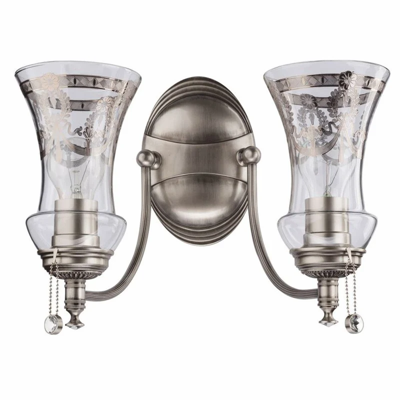 Casa Padrino Luxus Barock Doppel Wandleuchte Silber 36 x 23 x H. 30 cm