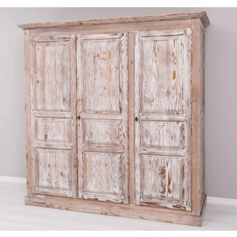 Casa Padrino Landhausstil Schlafzimmer Schrank Antik Naturfarben 212 cm - Schlafzimmer Möbel