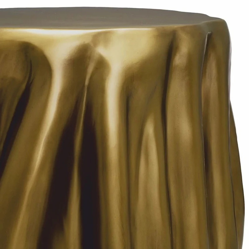 Casa Padrino Luxus Aluminium Beistelltisch Vintage Messing 65 x 57 x H. 45,5 cm - Luxus Möbel